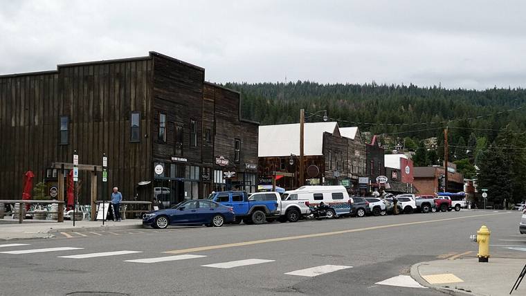 Historic storefronts along downtown Roslyn's main street